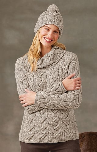 Ladies Structured Knit Merino Roll Neck - House of Bruar
