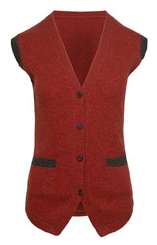 Contrast Trim Shetland Waistcoat