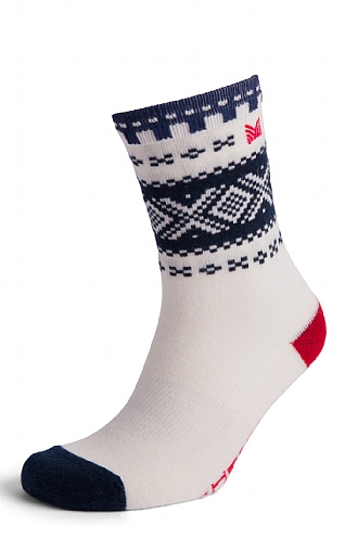 Ladies Dale of Norway Cortina Socks, Off White/Navy/Raspberry