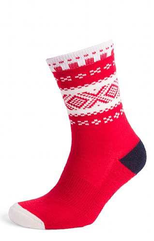 Ladies Dale of Norway Cortina Socks, Raspberry/Off White/Navy