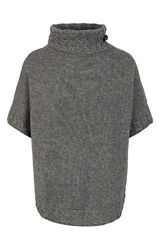 Merino & Cashmere Cable Trim Poncho