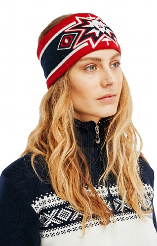 Dale of Norway Tindefjell Headband, Navy/Rasp/Off White