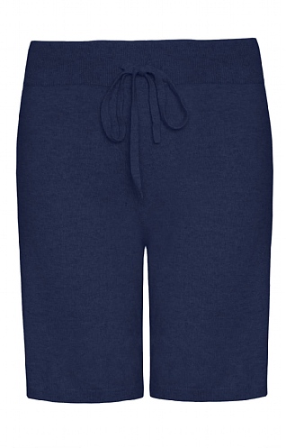 House of Bruar Ladies Cashmere Lounge Shorts - Navy Blue, Navy