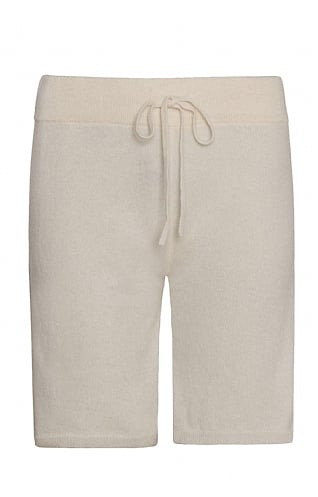 House of Bruar Ladies Cashmere Lounge Shorts - White, White