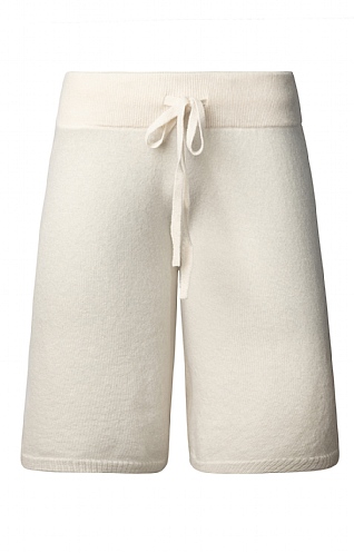 House of Bruar Ladies Cashmere Lounge Shorts - White, White