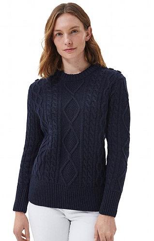 Ladies Barbour Greyline Jumper - Navy Blue, Navy