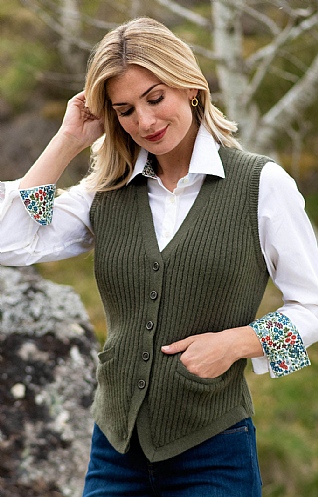 Ladies Lamora Rib Waistcoat House of Bruar