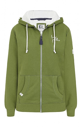 Ladies Lazy Jacks Zip Through Hoodie, Sage