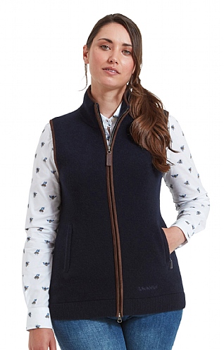 Ladies Schoffel Orkney Merino Gilet - Navy Blue, Navy