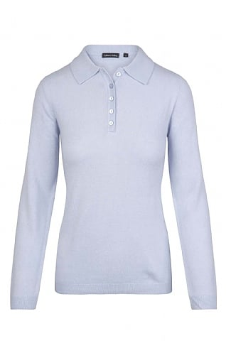 House Of Bruar Ladies Cashmere-Like Polo Neck, Ice