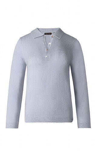 House Of Bruar Ladies Cashmere-Like Polo Neck, Ice