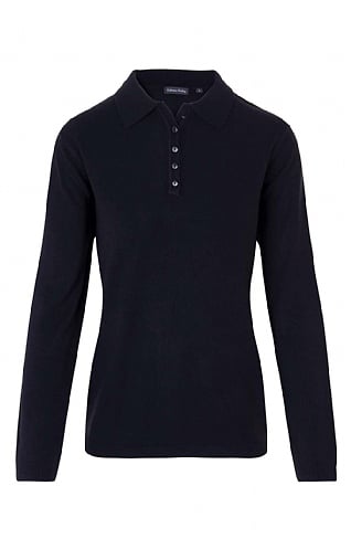 House Of Bruar Ladies Cashmere-Like Polo Neck - Navy Blue, Navy
