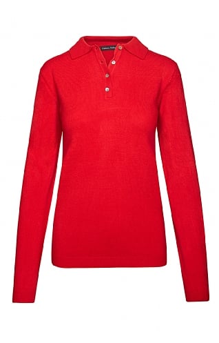 House Of Bruar Ladies Cashmere-Like Polo Neck - Red, Red