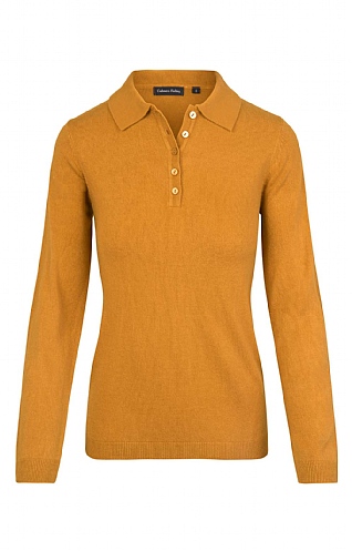 House Of Bruar Ladies Cashmere-Like Polo Neck, Winter Sun