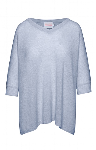 Brodie Cashmere Ladies Cashmere Bronte T-Shirt, Blue Mist