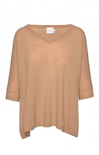 Brodie Cashmere Ladies Cashmere Bronte T-Shirt, Camel