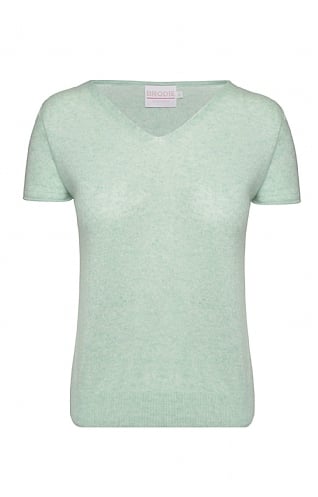 Brodie Cashmere Ladies Cashmere Penelope T-Shirt, Apple Mist