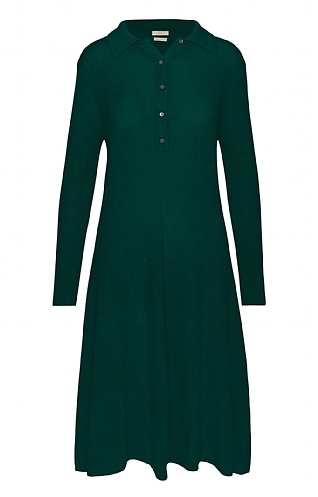 House of Bruar Ladies Merino Cashmere Button Dress, Pine