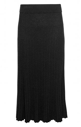 House of Bruar Ladies Merino Cashmere Pleat Skirt - Black, Black