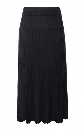 House of Bruar Ladies Merino Cashmere Pleat Skirt - Black, Black