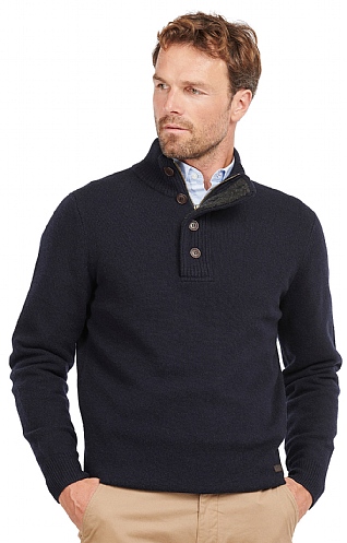 Barbour Patch Half Zip Jumper - Navy Blue, Navy