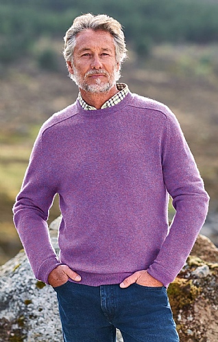 Mens Cashmere Crew Neck Purple House of Bruar