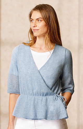 House of Bruar Ladies Gauzy Cashmere Ballet Wrap, Blue Mist