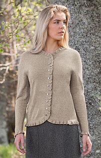 Silk/Cashmere Ruffle Cardigan