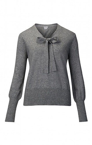 Silk & Cashmere Tie Neck Sweater