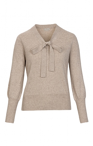 Silk & Cashmere Tie Neck Sweater