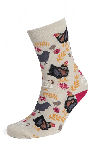 Ladies Seasalt Bamboo Arty Socks, Floral Roost Aran