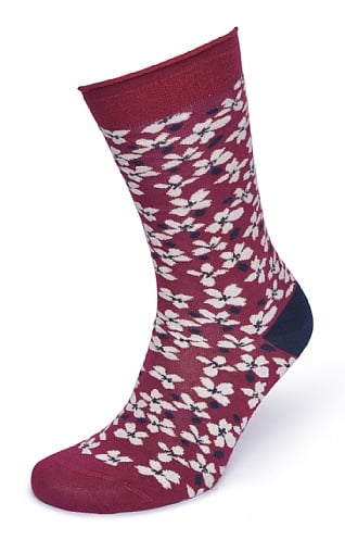 Ladies Seasalt Arty Socks, Ditsy Daisy Cordial