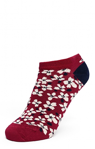 Ladies Seasalt Bamboo Arty Trainer Socks, Ditsy Daisy Cordial