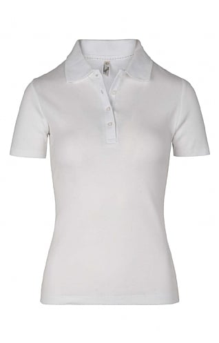 House Of Bruar Ladies Plain Short Sleeve Polo - White, White