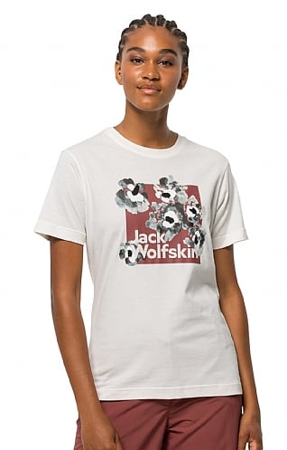 Ladies Jack Wolfskin Florell Box T-Shirt, Egret