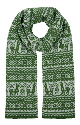 House Of Bruar Ladies Alpaca Fairisle Scarf - Green