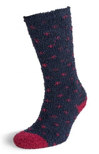 Ladies Seasalt Fluffies Long Socks, Confetti Maritime Garnet