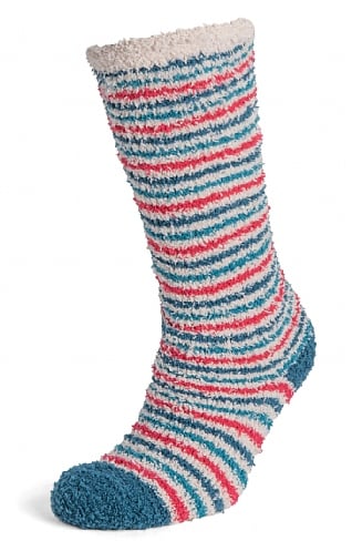Ladies Seasalt Fluffies Long Socks, Hew Seaway Mix