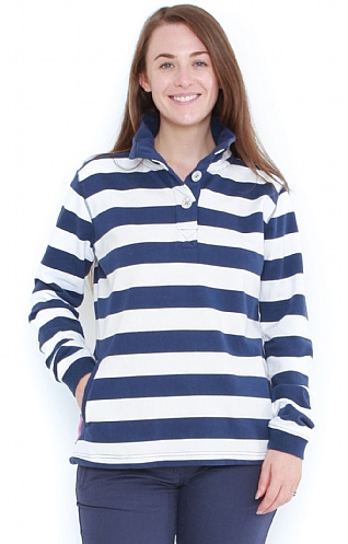 Lazy Jacks Slim Fit Striped Button Neck Sweatshirt